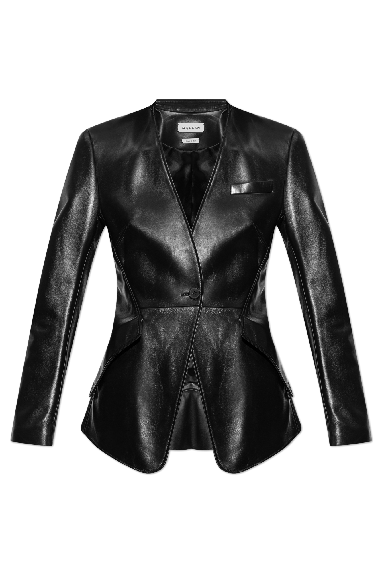 レザージャケット・コート alexander mcqueen Alexander McQueen Jackets Black Alexander McQueen - Convertible Leather Biker Jacket - Men